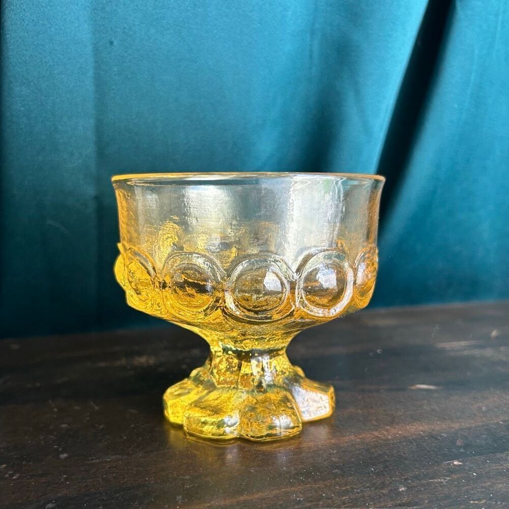 Vintage MCM Tiffin Goblet Glass Soy Candle Gilded Lounge